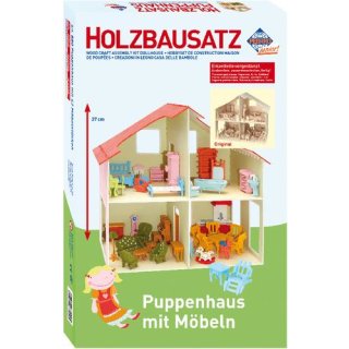 Holzb.Puppenhaus + Moebel 40x
