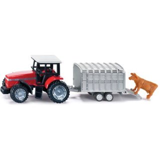 SIKU Traktor mit Viehanhänger, sortier