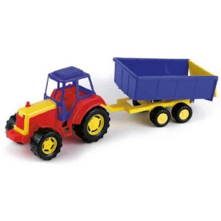 Sand Traktor mit Anhänger
