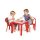 Kindertisch rot mit Aufdruck NUR Tisch