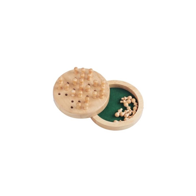Solitaire En Bois 12 Cm, Plateau Mobile, Feutre Intérieur, FSC, Voyage, Dès 5 Ans
