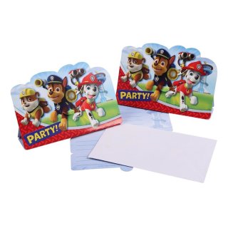 8 Einladungskarten Paw Patrol