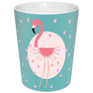 Flamingo Becher Türkis+Punkte