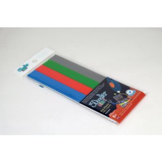 3Doodler Refill 24 Stäbchen in den Farben grau, blau, grün, rot