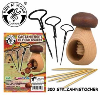 CORVUS Kids at Work Kastanienset Pilz und Bohrer