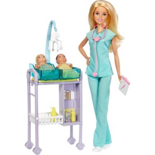 Mattel DVG10 Barbie Kinderärztin Puppe und Spielset