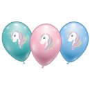 Ballons Einhorn 6 Stück, Umfang 90-100cm