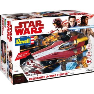 REVELL 06759 Star Wars Modellbausatz Build & Play A-Wing Fighter rot 1:44, ab 6 Jahre