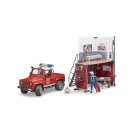 Bruder 62701 bworld Feuerwehrstation mit Land Rover