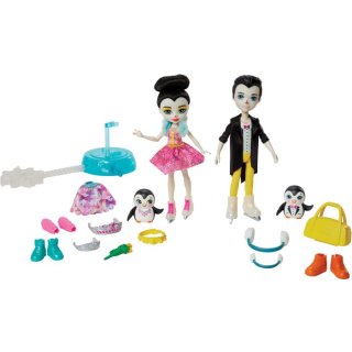 Mattel GJX49 Enchantimals Eiskunstl&auml;ufer Spielset mit Patterson Penguin &amp; Preena Penguin Puppen