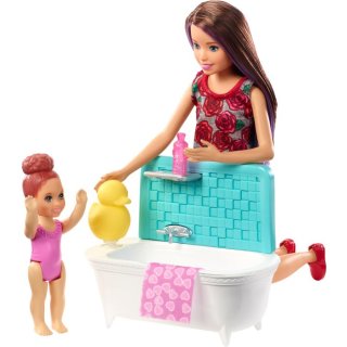 Mattel FXH05 Barbie #Skipper Babysitters Inc. Puppen und Bad Spielset