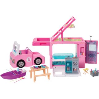 Mattel GHL93 Barbie 3-in-1 Super Abenteuer-Camper mit Zubeh&ouml;r