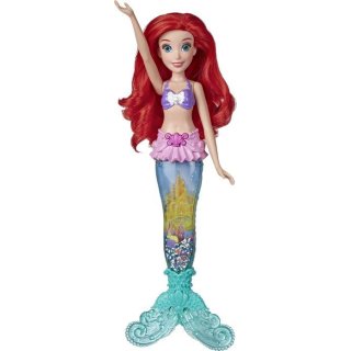 Hasbro E63875L0 Disney Prinzessin Glitzershow Arielle mit Lichtern, Meerjungfrauenschwanz mit Wasser, Glitzer und Musc