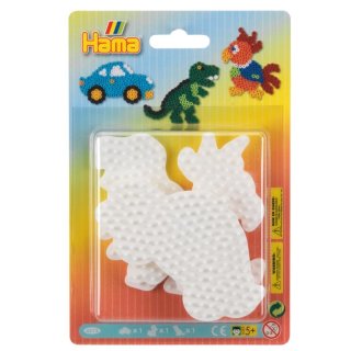 HAMA Bügelperlen Blister 3 Stiftplatten Auto/Dinosaurier/Papagei