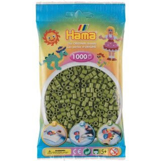 HAMA Beutel mit Perlen Helle Olive 1000 Stück