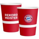 8 Becher FC Bayern M&uuml;nchen Papier  250 ml