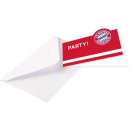 8 Einladungskarten FC Bayern M&uuml;nchen 13,9 x 8 cm