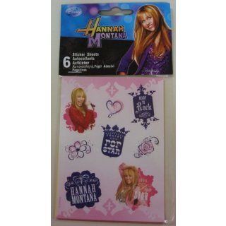 Hannah Montana Sticker 6 Stickerbögen, ca. 48 Sticker