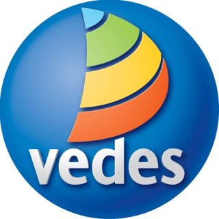 3 Aufkleber VEDES Logo 30 cm