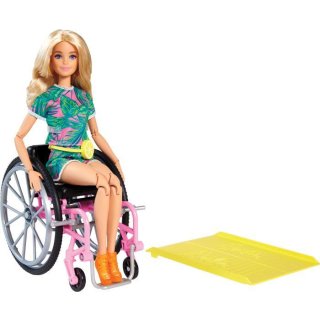 Mattel GRB93 Barbie Fashionistas Barbie Puppe (blond) mit Rollstuhl