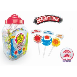 PinPop Sensations Lolly mit Bubble Gum 17g