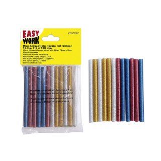 EW Mini-Klebesticks farbig mit Glitzer, 12-tlg., 7,2 x 100 mm