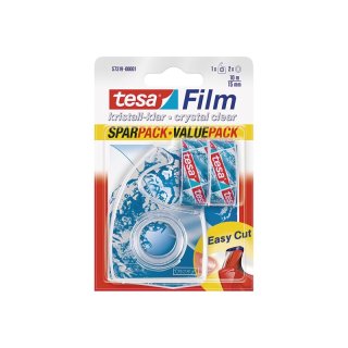 TESA Klebefilm 15mm 10m kristall-klar 2 Rollen mit Handabroller