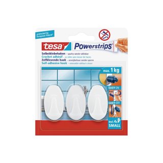 TESA Haken Powerstrips Small weiß oval 3 Stück