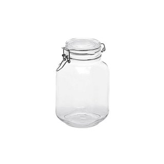 DOSEN-ZENTRALE Drahtbügelglas Fido quadratisch 2130 ml mit Ring ø 90mm