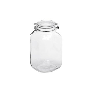 DOSEN-ZENTRALE Drahtbügelglas Fido quadratisch 3040 ml mit Ring ø 90mm