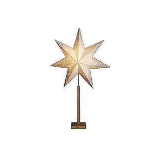STAR TRADING Standleuchter Stern Karo Maxi 100cm Ø60cm beige