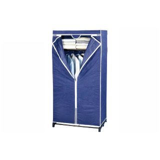 WENKO Kleiderschrank Air mit Ablage Vlies/Kunststoff 50x75x160cm blau