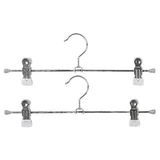 MAWA Klemm-Hosenbügel Clip Metall mit 2 Clips 30cm silber 2er Pack
