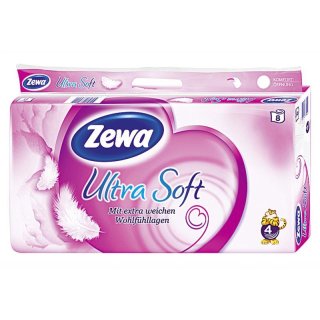 ZEWA Toilettenpapier Ultra Soft 150 Blatt 4lagig 8er Pack