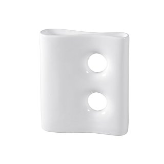 Vase mit 2 Kreisen Keramik 19x22cm weiß