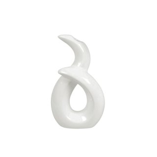 Vase Keramik 20x11x35cm weiß glasiert