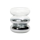Vase/Windlicht Eleganz Glas 25cm &Oslash;21cm silber/klar