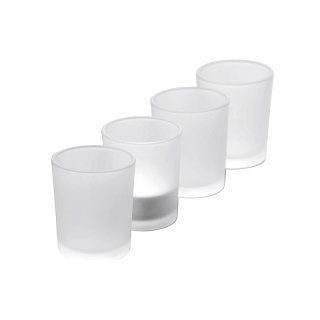 SANDRA RICH Teelichthalter Promo Glas satiniert 6,5cm Ø5,2cm klar
