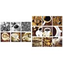 HELU Wandbild Uhr Coffee 30x30cm 3er Satz sortiert