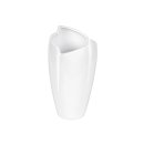 Vase Keramik 11x11x23cm weiß glasiert