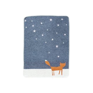 FUSSENEGGER Babydecke Baumwolle/Flanell KiDs Fuchs unter Sternen 90x70cm grau