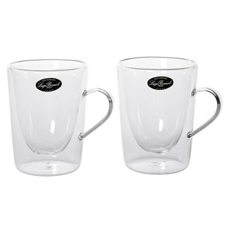 BORMIOLI LUIGI Kaffee-, Teeglas m. Henkel, 2er Set, 29,5cl, 8,2x12x11,3cm
