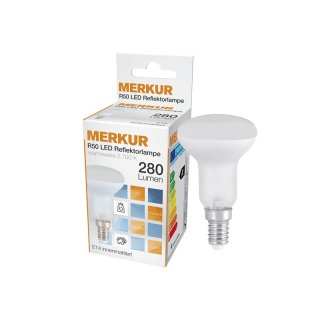 MERKUR LED Reflektorlampe R50 4 Watt 280 Lumen (vgl. 40W), E14 4 W A++ 0 Birne