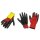 EW Paar Latex-Feinstrickhandschuhe, rot/schwarz 4x Größe 7 und 6x Gr.11 (Preis per Paar)