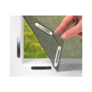EASYMAXX Moskitonetz mit 12 Magnetbefestigung für Fenster 150x130cm schwarz