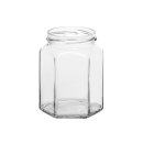 EMSY Schraubdeckelglas 6-eckig 288 ml ohne Deckel 63mm TO