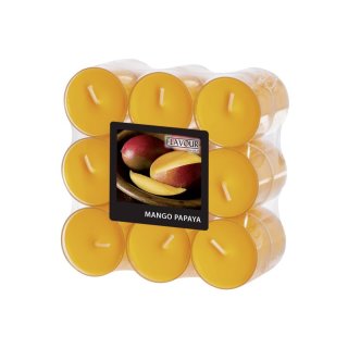 GALA-Kerzen Duft-Teelicht in PC Hülle peach/Mango Papaya  18er Pack