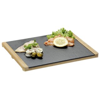 KESPER Buffetplatte Schiefer/Bambus 34x26x1,5cm