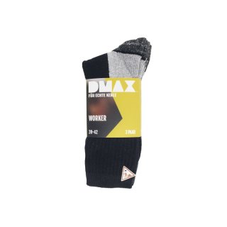DMAX Worker Socke 39/42 schwarz/grau 3er