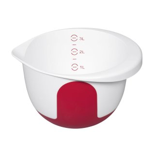 EMSA Rührschüssel Mix & Bake 3l mit Deckel weiß/rot